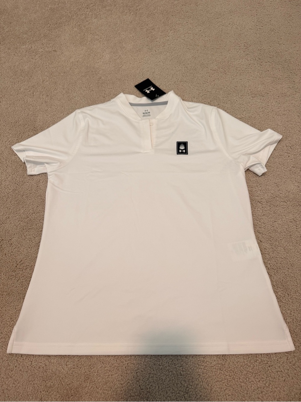 Under Armour White Short-Sleeve Henley Polo